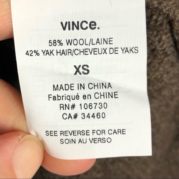 VINCE Brown Sweater Yak Hair & Wool Long Sleeve - Picture 9 of 10